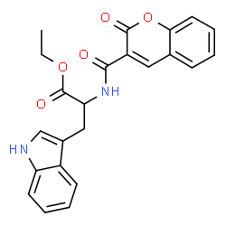 ChemSpider 2D Image | Ethyl N-[(2-oxo-2H-chromen-3-yl)carbonyl]tryptophanate | C23H20N2O5