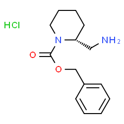 ChemSpider 2D Image | (R)-Benzyl 2-(aminomethyl)piperidine-1-carboxylate hydrochloride | C14H21ClN2O2