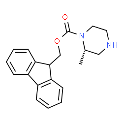 ChemSpider 2D Image | 9H-Fluoren-9-ylmethyl (2S)-2-methyl-1-piperazinecarboxylate | C20H22N2O2