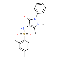 ChemSpider 2D Image | N-(1,5-Dimethyl-3-oxo-2-phenyl-2,3-dihydro-1H-pyrazol-4-yl)-2,4-dimethylbenzenesulfonamide | C19H21N3O3S