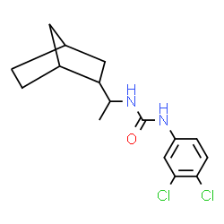 ChemSpider 2D Image | 1-[1-(Bicyclo[2.2.1]hept-2-yl)ethyl]-3-(3,4-dichlorophenyl)urea | C16H20Cl2N2O