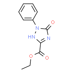 ChemSpider 2D Image | Ethyl 5-oxo-1-phenyl-2,5-dihydro-1H-1,2,4-triazole-3-carboxylate | C11H11N3O3