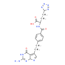 ChemSpider 2D Image | 2-({4-[2-(2-Amino-4-oxo-4,7a-dihydro-3H-pyrrolo[2,3-d]pyrimidin-5-yl)ethyl]benzoyl}amino)-4-(5H-tetrazol-5-yl)butanoic acid | C20H21N9O4