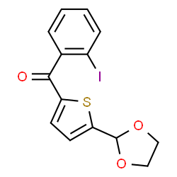 ChemSpider 2D Image | 5-(1,3-Dioxolan-2-yl)-2-(2-Iodobenzoyl)thiophene | C14H11IO3S