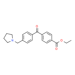 ChemSpider 2D Image | Ethyl 4-[4-(1-pyrrolidinylmethyl)benzoyl]benzoate | C21H23NO3