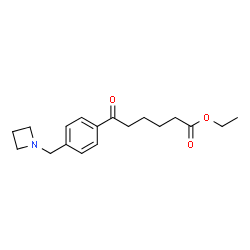 ChemSpider 2D Image | Ethyl 6-[4-(1-azetidinylmethyl)phenyl]-6-oxohexanoate | C18H25NO3