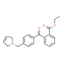 ChemSpider 2D Image | Ethyl 2-[4-(2,5-dihydro-1H-pyrrol-1-ylmethyl)benzoyl]benzoate | C21H21NO3