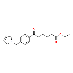 ChemSpider 2D Image | Ethyl 6-[4-(2,5-dihydro-1H-pyrrol-1-ylmethyl)phenyl]-6-oxohexanoate | C19H25NO3