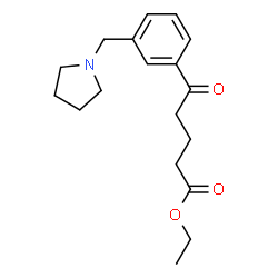 ChemSpider 2D Image | ethyl 5-oxo-5-[3-(pyrrolidinomethyl)phenyl]valerate | C18H25NO3
