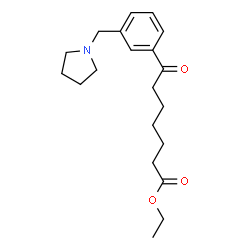 ChemSpider 2D Image | ethyl 7-oxo-7-[3-(pyrrolidinomethyl)phenyl]heptanoate | C20H29NO3