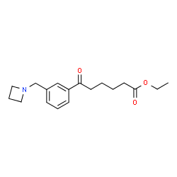 ChemSpider 2D Image | Ethyl 6-[3-(1-azetidinylmethyl)phenyl]-6-oxohexanoate | C18H25NO3