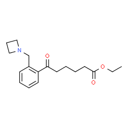 ChemSpider 2D Image | Ethyl 6-[2-(1-azetidinylmethyl)phenyl]-6-oxohexanoate | C18H25NO3