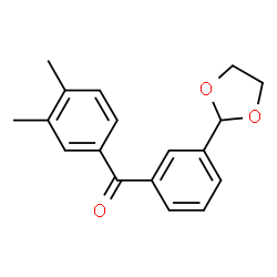 ChemSpider 2D Image | 3,4-dimethyl-3'-(1,3-dioxolan-2-yl)benzophenone | C18H18O3