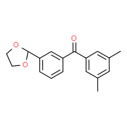 ChemSpider 2D Image | 3,5-dimethyl-3'-(1,3-dioxolan-2-yl)benzophenone | C18H18O3