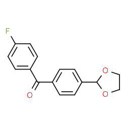 ChemSpider 2D Image | 4-(1,3-Dioxolan-2-yl)-4'-fluorobenzophenone | C16H13FO3