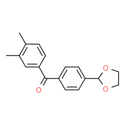 ChemSpider 2D Image | 3,4-dimethyl-4'-(1,3-dioxolan-2-yl)benzophenone | C18H18O3