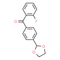 ChemSpider 2D Image | 4'-(1,3-Dioxolan-2-yl)-2-fluorobenzophenone | C16H13FO3