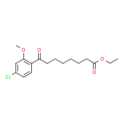 ChemSpider 2D Image | Ethyl 8-(4-chloro-2-methoxyphenyl)-8-oxooctanoate | C17H23ClO4