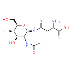 ChemSpider 2D Image | 2-Acetamido-N-beta-aspartyl-2-deoxy-beta-D-glucopyranosylamine | C12H21N3O8