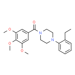 ChemSpider 2D Image | Piperazine, 1-(2-ethylphenyl)-4-(3,4,5-trimethoxybenzoyl)- | C22H28N2O4