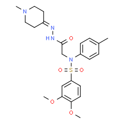 ChemSpider 2D Image | 3,4-Dimethoxy-N-(4-methylphenyl)-N-{2-[2-(1-methyl-4-piperidinylidene)hydrazino]-2-oxoethyl}benzenesulfonamide | C23H30N4O5S