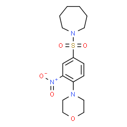 ChemSpider 2D Image | 1-(4-Morpholin-4-yl-3-nitro-benzenesulfonyl)-azepane | C16H23N3O5S