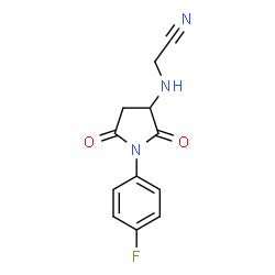 ChemSpider 2D Image | {[1-(4-Fluorophenyl)-2,5-dioxo-3-pyrrolidinyl]amino}acetonitrile | C12H10FN3O2