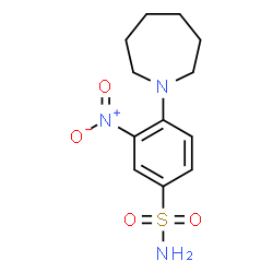 ChemSpider 2D Image | 4-(1-Azepanyl)-3-nitrobenzenesulfonamide | C12H17N3O4S