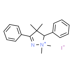ChemSpider 2D Image | 1,1,4,4-Tetramethyl-3,5-diphenyl-4,5-dihydro-1H-pyrazol-1-ium iodide | C19H23IN2