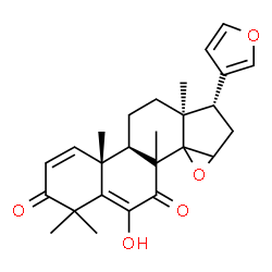 ChemSpider 2D Image | (8xi,13alpha,14xi,17alpha)-17-(3-Furyl)-6-hydroxy-4,4,8-trimethyl-14,15-epoxyandrosta-1,5-diene-3,7-dione | C26H30O5