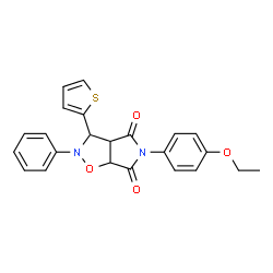 ChemSpider 2D Image | 5-(4-Ethoxyphenyl)-2-phenyl-3-(2-thienyl)dihydro-2H-pyrrolo[3,4-d][1,2]oxazole-4,6(3H,5H)-dione | C23H20N2O4S