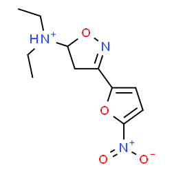 ChemSpider 2D Image | N,N-Diethyl-3-(5-nitro-2-furyl)-4,5-dihydro-1,2-oxazol-5-aminium | C11H16N3O4