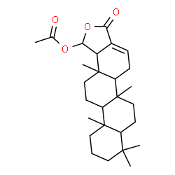 ChemSpider 2D Image | 5b,8,8,11a,13a-Pentamethyl-3-oxo-1,3,5,5a,5b,6,7,7a,8,9,10,11,11a,11b,12,13,13a,13b-octadecahydrochryseno[1,2-c]furan-1-yl acetate | C27H40O4