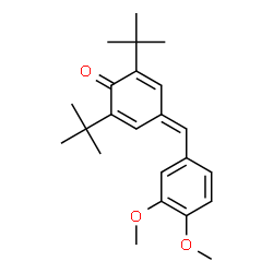 ChemSpider 2D Image | 4-(3,4-Dimethoxybenzylidene)-2,6-bis(2-methyl-2-propanyl)-2,5-cyclohexadien-1-one | C23H30O3