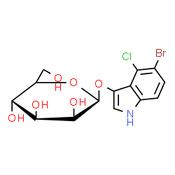 ChemSpider 2D Image | 5-Bromo-4-chloro-1H-indol-3-yl beta-D-mannopyranoside | C14H15BrClNO6