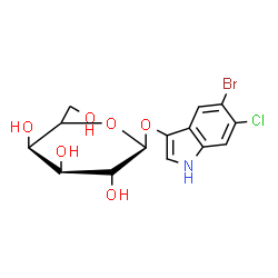 ChemSpider 2D Image | 5-Bromo-6-chloro-1H-indol-3-yl beta-D-galactopyranoside | C14H15BrClNO6
