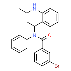 ChemSpider 2D Image | 3-Bromo-N-(2-methyl-1,2,3,4-tetrahydro-4-quinolinyl)-N-phenylbenzamide | C23H21BrN2O