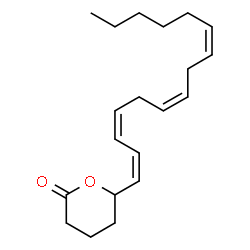 ChemSpider 2D Image | 6-[(1Z,3Z,6Z,9Z)-1,3,6,9-Pentadecatetraen-1-yl]tetrahydro-2H-pyran-2-one | C20H30O2