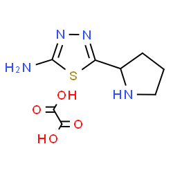 ChemSpider 2D Image | 5-(2-Pyrrolidinyl)-1,3,4-thiadiazol-2-amine ethanedioate (1:1) | C8H12N4O4S