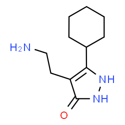 ChemSpider 2D Image | 4-(2-Aminoethyl)-5-cyclohexyl-1,2-dihydro-3H-pyrazol-3-one | C11H19N3O
