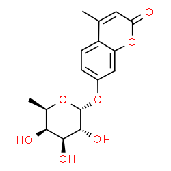 ChemSpider 2D Image | 4-Methyl-2-oxo-2H-chromen-7-yl 6-deoxy-alpha-D-galactopyranoside | C16H18O7