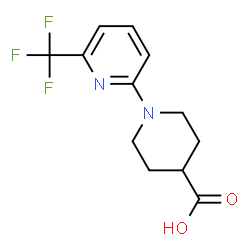 ChemSpider 2D Image | 1-[6-(Trifluoromethyl)-2-pyridinyl]-4-piperidinecarboxylic acid | C12H13F3N2O2