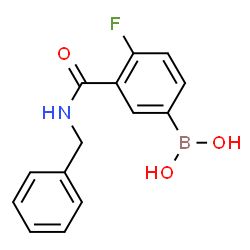 ChemSpider 2D Image | (3-(Benzylcarbamoyl)-4-fluorophenyl)boronic acid | C14H13BFNO3