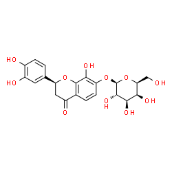 ChemSpider 2D Image | (2S)-2-(3,4-Dihydroxyphenyl)-8-hydroxy-4-oxo-3,4-dihydro-2H-chromen-7-yl beta-L-galactopyranoside | C21H22O11