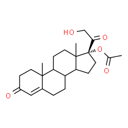 ChemSpider 2D Image | (8xi,9xi,10xi,13xi,14xi)-21-Hydroxy-3,20-dioxopregn-4-en-17-yl acetate | C23H32O5