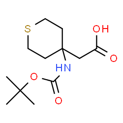 ChemSpider 2D Image | [4-({[(2-Methyl-2-propanyl)oxy]carbonyl}amino)tetrahydro-2H-thiopyran-4-yl]acetic acid | C12H21NO4S