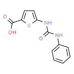 ChemSpider 2D Image | 5-[(Phenylcarbamoyl)amino]-2-thiophenecarboxylic acid | C12H10N2O3S