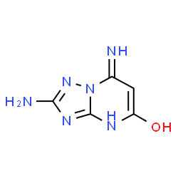 ChemSpider 2D Image | 2-Amino-7-imino-3,7-dihydro[1,2,4]triazolo[1,5-a]pyrimidin-5-ol | C5H6N6O