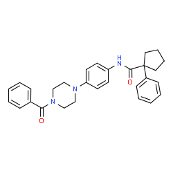 ChemSpider 2D Image | N-[4-(4-Benzoyl-1-piperazinyl)phenyl]-1-phenylcyclopentanecarboxamide | C29H31N3O2