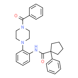 ChemSpider 2D Image | N-[2-(4-Benzoyl-1-piperazinyl)phenyl]-1-phenylcyclopentanecarboxamide | C29H31N3O2